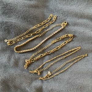 Elegant Gold Chain Bracelet Set